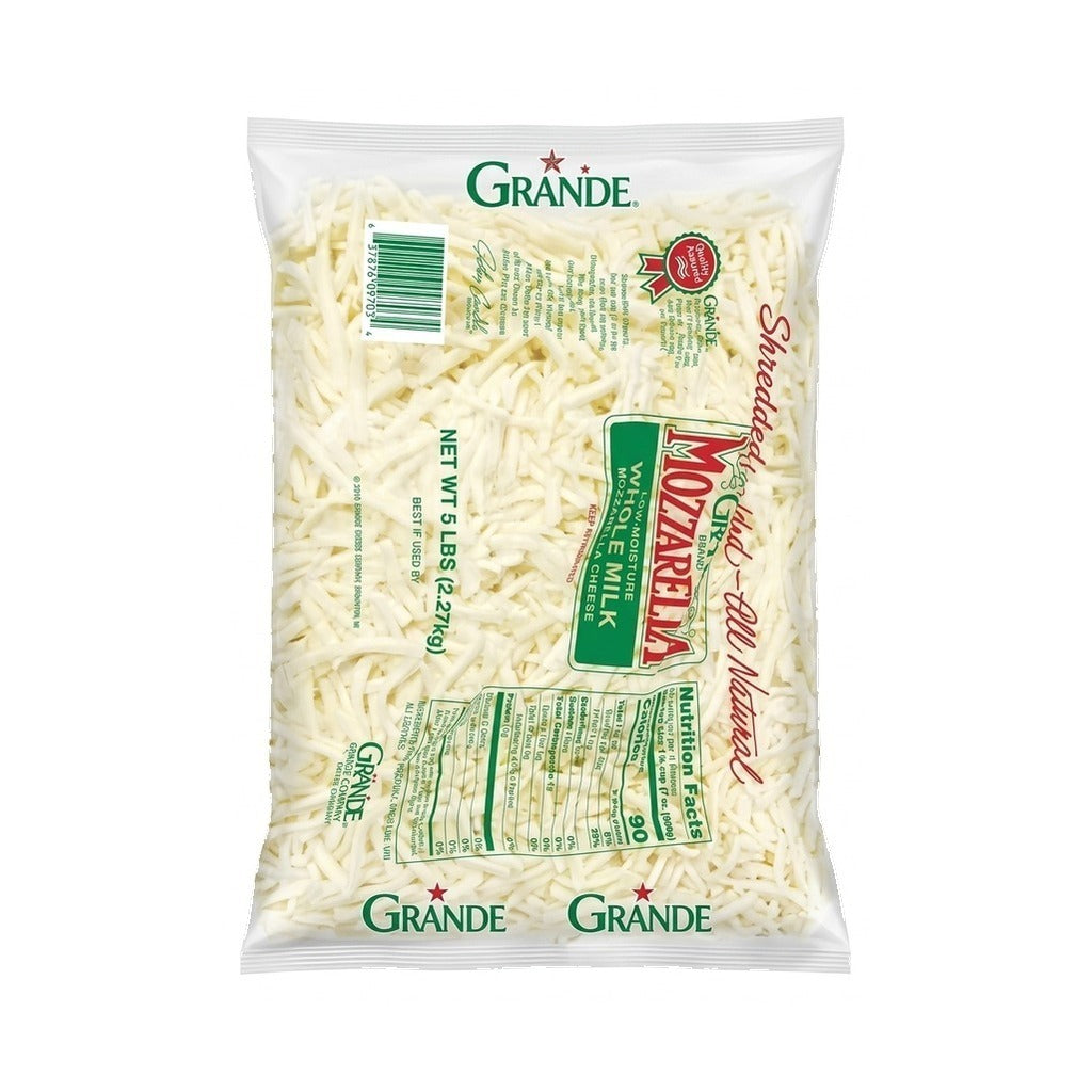 Grande Whole Milk Mozzarella Shredded Cheese 2.27kg